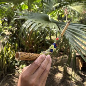 Tepi Kuntanawa de Bambu Amarelo com Jagube, Mulugu e Colar de Nissanga