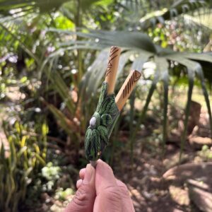 Kuripe de Bambu Kuntanawa Verde com simbologia de Kanê