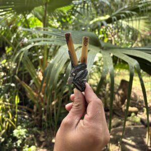 Kuripe de Bambu com Totem de Gavião Real – Artesanal Kuntanawa