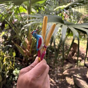 Kuripe de Bambu com Totem de Pássaro – Artesanal Kuntanawa