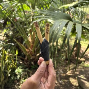 Kuripe de Bambu Kuntanawa Preto com simbologia de Kanê